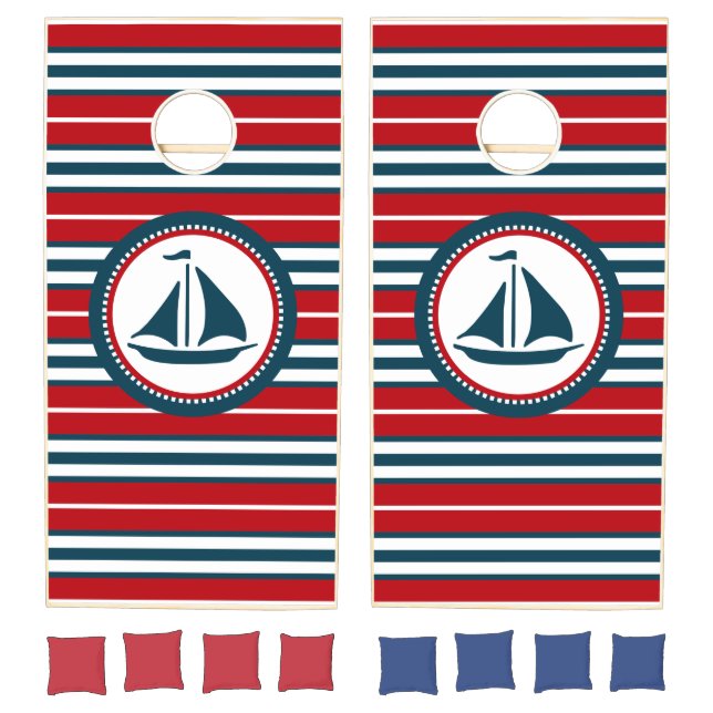 Nautical design cornhole set (Set)
