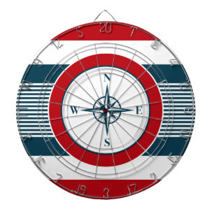 Nautical design dartboard with darts