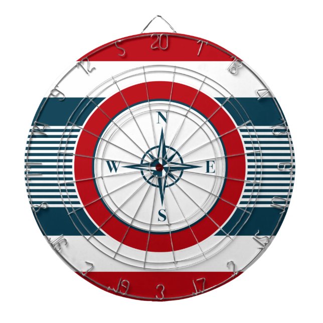 Nautical design dartboard with darts (Front)