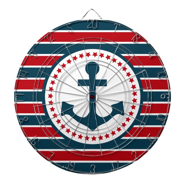 Nautical design dartboard with darts (Front)