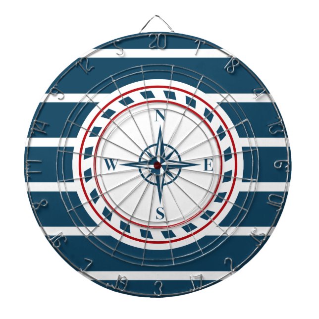 Nautical design dartboard with darts (Front)