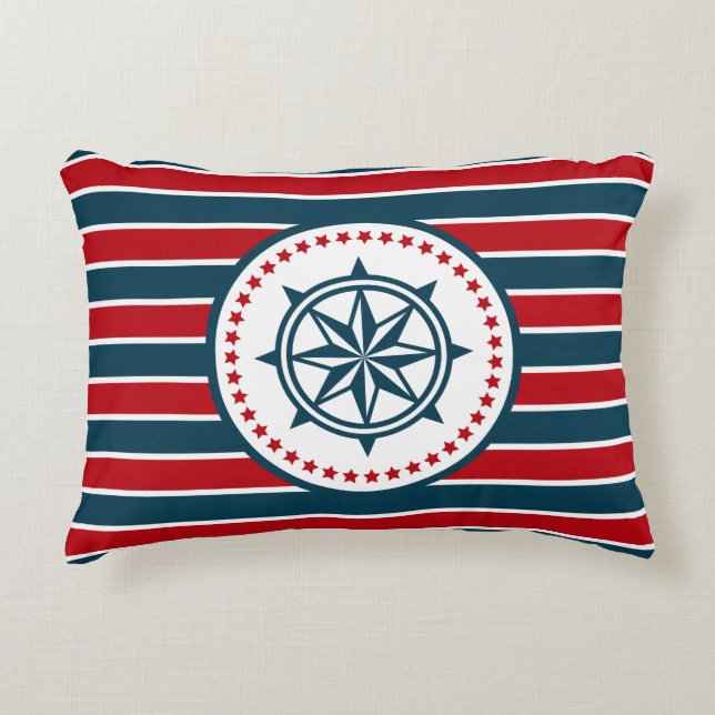 Nautical design decorative pillow (Front)