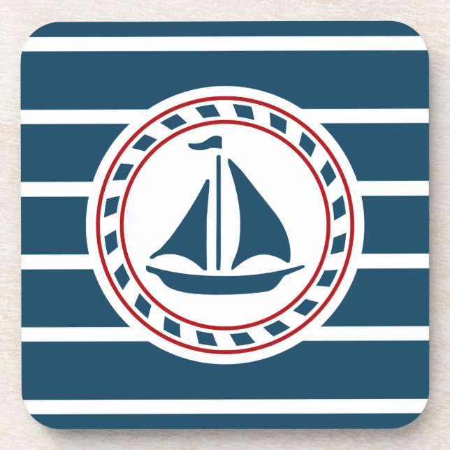 Nautical design drink coaster (Front)