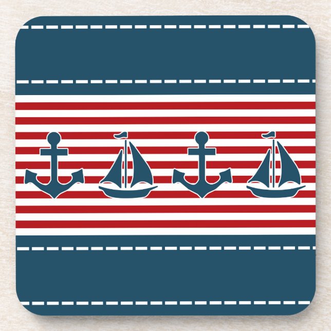 Nautical design drink coaster (Front)