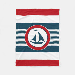 Nautical design fleece blanket