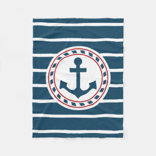Nautical design fleece blanket