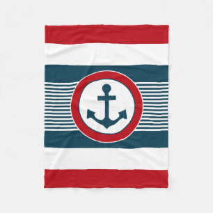 Nautical design fleece blanket
