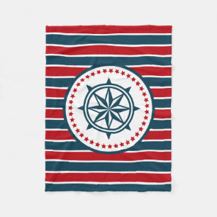 Nautical design fleece blanket