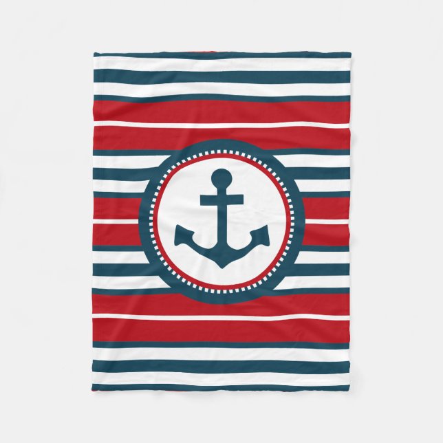 Nautical design fleece blanket (Front)