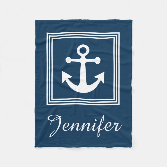 Nautical design fleece blanket (Front)