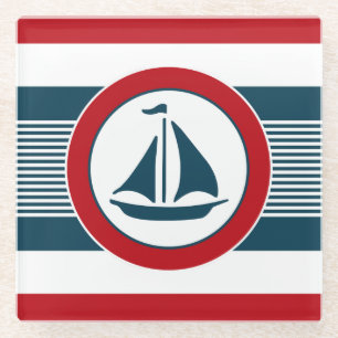 Nautical design glass coaster