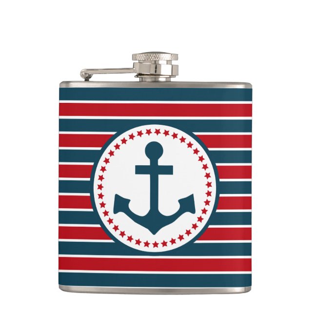 Nautical design hip flask (Front)