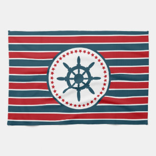 Nautical design kitchen towel