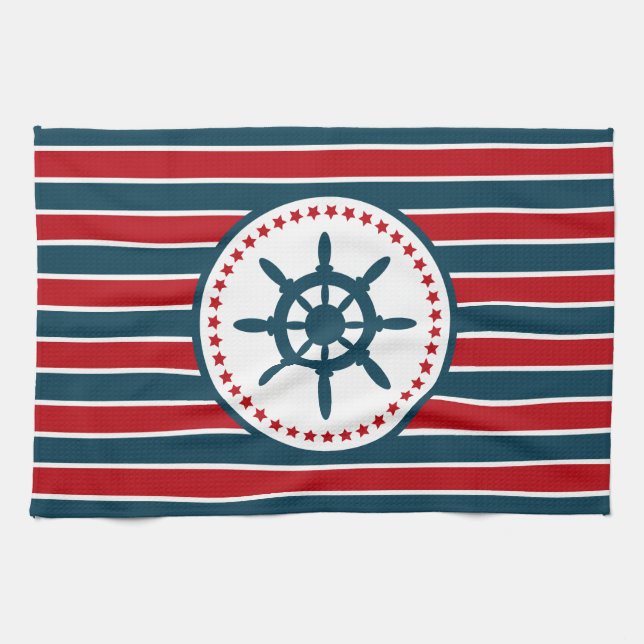 Nautical design kitchen towel (Horizontal)