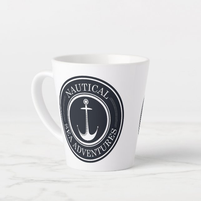 Nautical Design  Latte Mug (Left Angle)