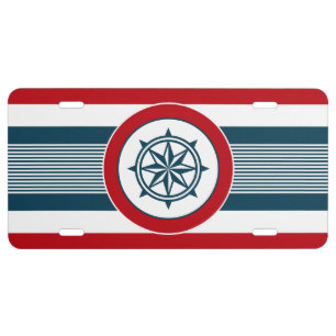 Nautical design license plate