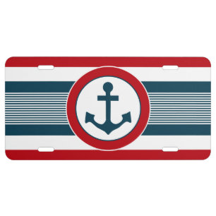 Nautical design license plate