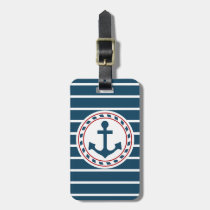 Nautical design luggage tag