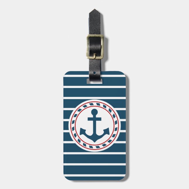 Nautical design luggage tag (Front Vertical)