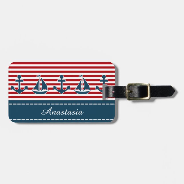 Nautical design luggage tag (Front Horizontal)