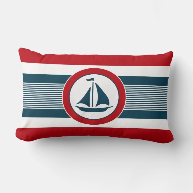 Nautical design lumbar pillow (Front)