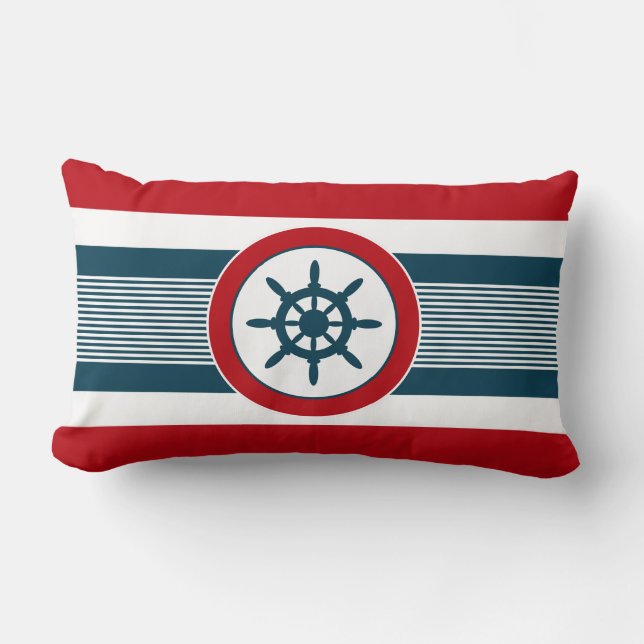 Nautical design lumbar pillow (Front)