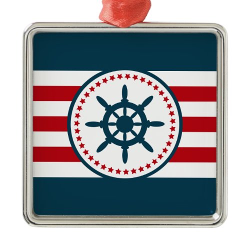 Nautical design metal ornament