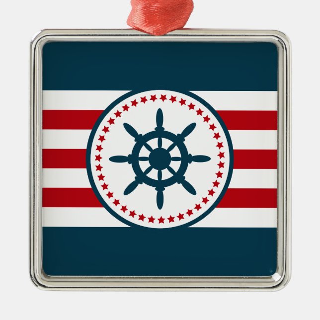 Nautical design metal ornament (Front)