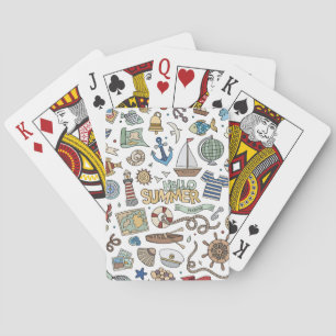 Nautical Design on White background Poker Cards