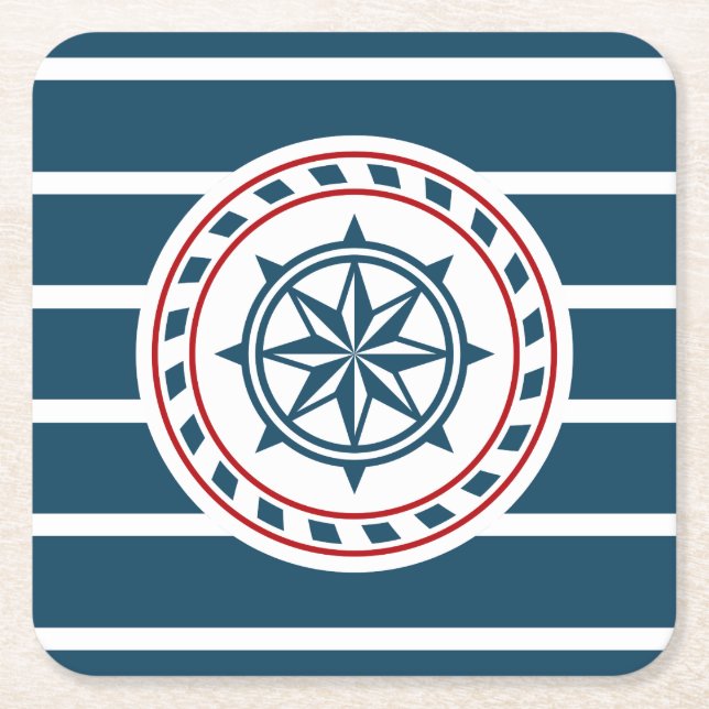 Nautical design paper coaster (Front)