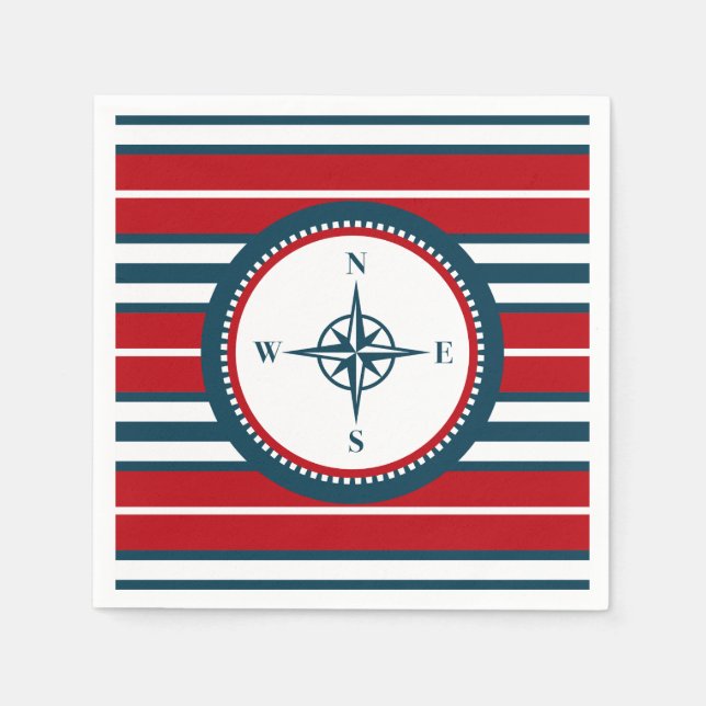 Nautical design paper napkins (Front)