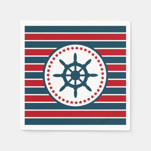 Nautical design paper napkins (Front)