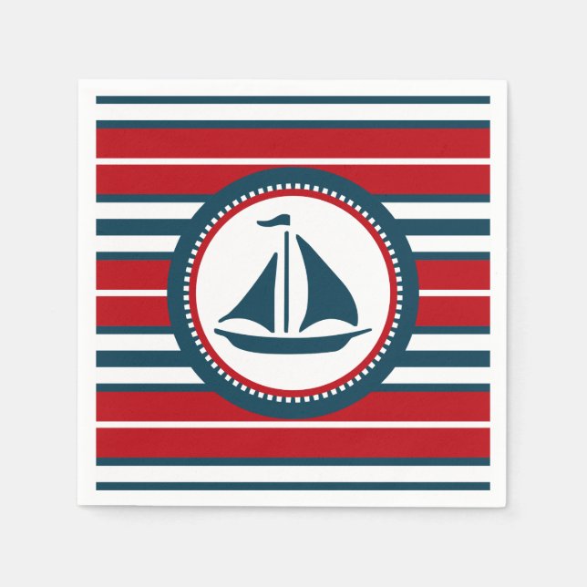 Nautical design paper napkins (Front)