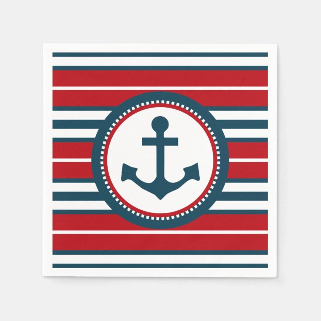 Nautical design paper napkins (Front)
