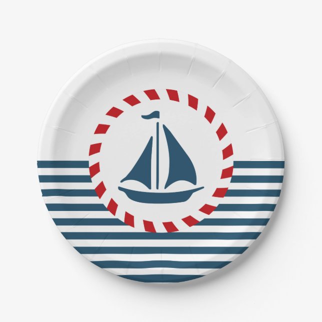 Nautical design paper plates (Front)