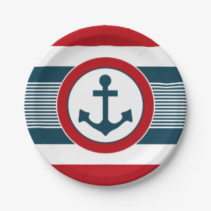 Nautical design paper plates