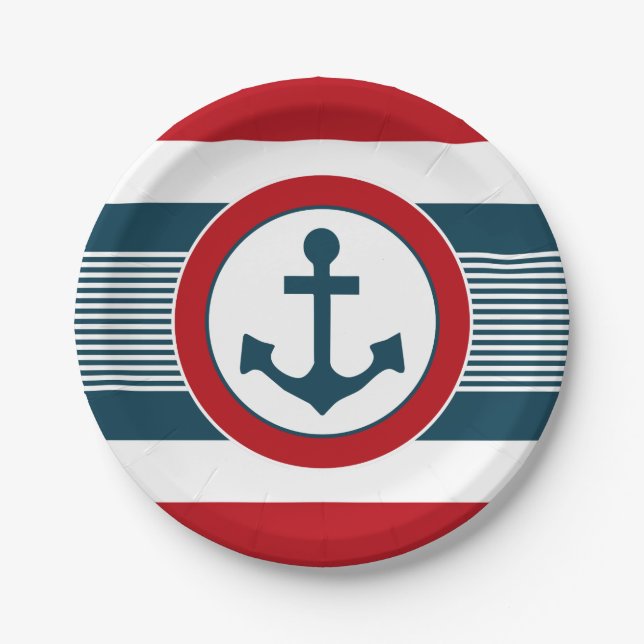 Nautical design paper plates (Front)