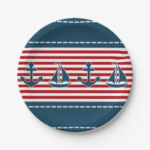 Nautical design paper plates
