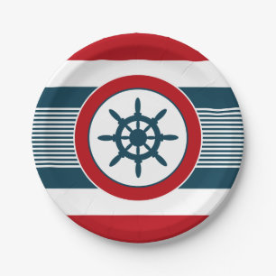 Nautical design paper plates