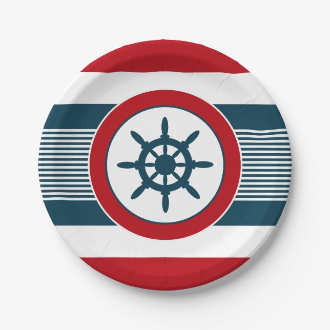 Nautical design paper plates (Front)