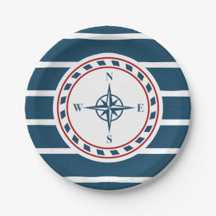 Nautical design paper plates