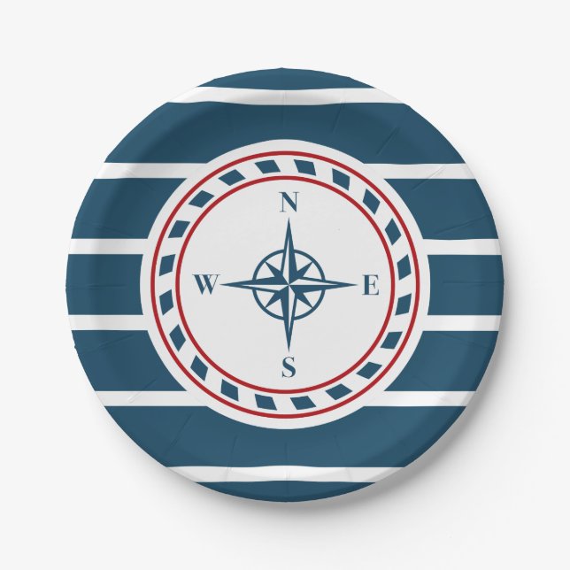 Nautical design paper plates (Front)