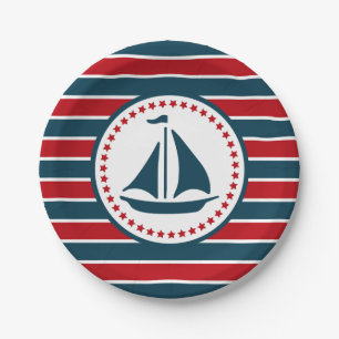 Nautical design paper plates
