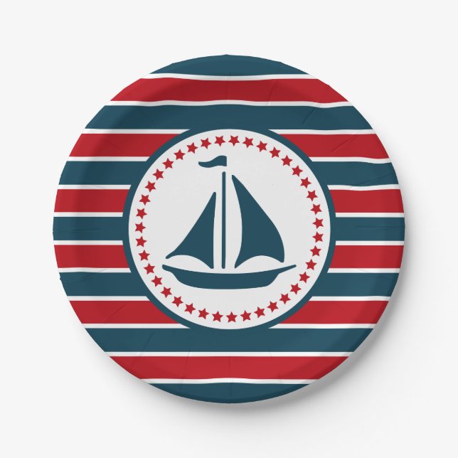 Nautical design paper plates (Front)
