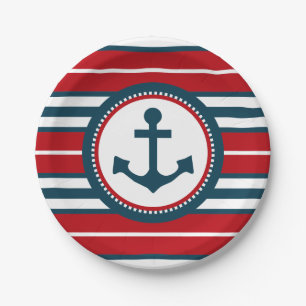 Nautical design paper plates