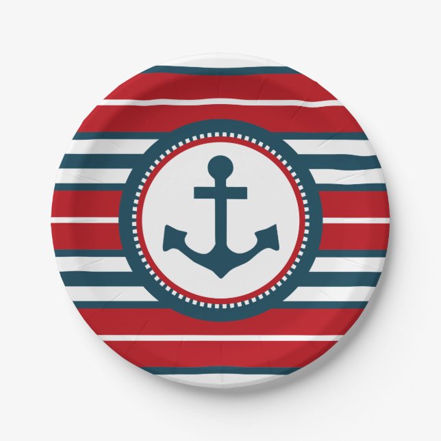 Nautical design paper plates (Front)