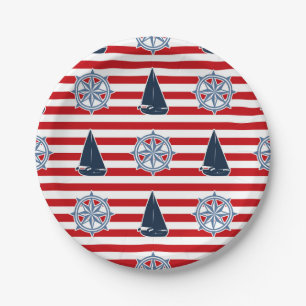 Nautical design paper plates