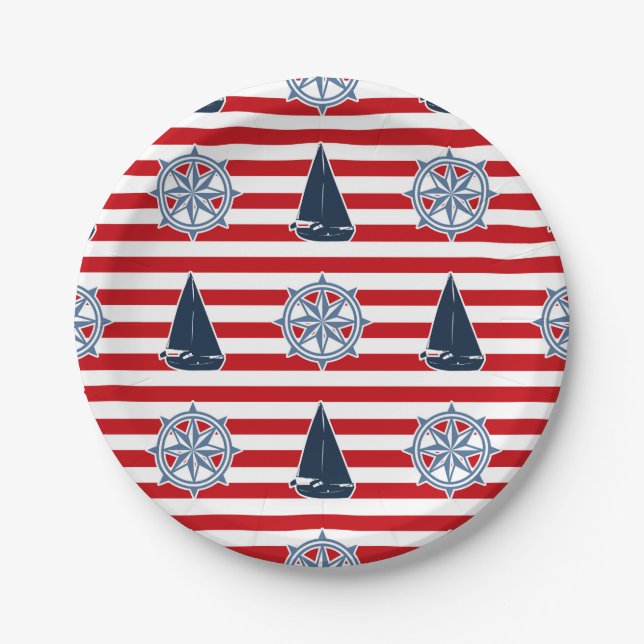 Nautical design paper plates (Front)