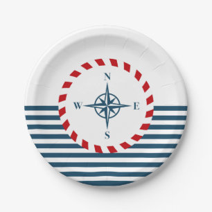 Nautical design paper plates