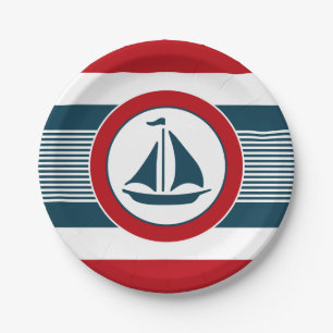 Nautical design paper plates
